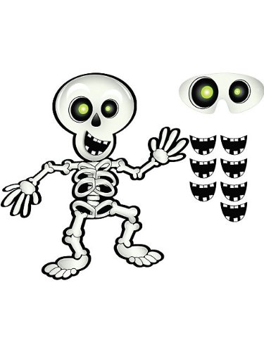 Amscan Pin-The-Smile-On-The-Skeleton, White/Black