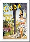 Cuba - Holiday Isle Of The Tropics by Vintage 38.00X56.00 Framed with Black Metal Frame