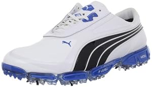PUMA Men's AMP Cell Fusion Golf Shoe,White/Black/Dirtectoire,12 M US