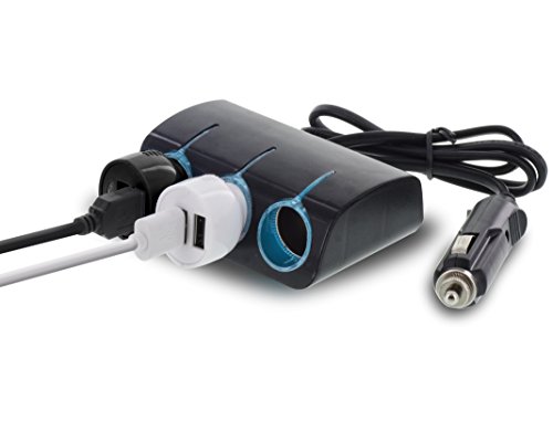 Okra In-car 3 Sockets Cigarette Lighter Multiplier (3 LED Sockets)