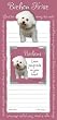 Bichon Frise Memo Pad Notebook and Magnet Picture Frame Set