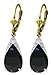 14k Solid Gold Leverback Earrings with Genuine title=