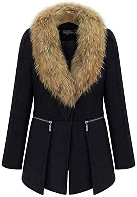 QinYing Women Woolen Blend Overcoat Plus Size Winter Outerwear Jacket Coat
