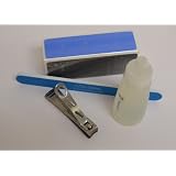 Toolworx Chrome Nail Clipper + Luxurious Cuticle Oil + A-Viva Magic 4-Sided Nail Buffer + Nail File