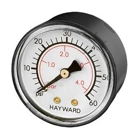 Hayward, ReGenX D.E. &amp; Cartridge Filter Pressure Gauge, Back Mount: Patio, Lawn &amp; Garden