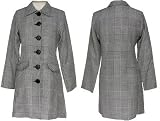 LA BELLE Lightweight Houndstooth Topcoat, sz 3, BK/WH, IV5237B-81A