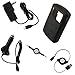 SanDisk Sansa Clip Silicone Skin Case Cover (BLACK) w/ Retractable USB 2in1 Sync Charging Cable, Car Charger, Wall / Travel Charger, and a Retractable Auxiliary 3.5mm to 3.5mm MP3 Jack Cable