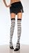 Opaque Striped Thigh High Stockings