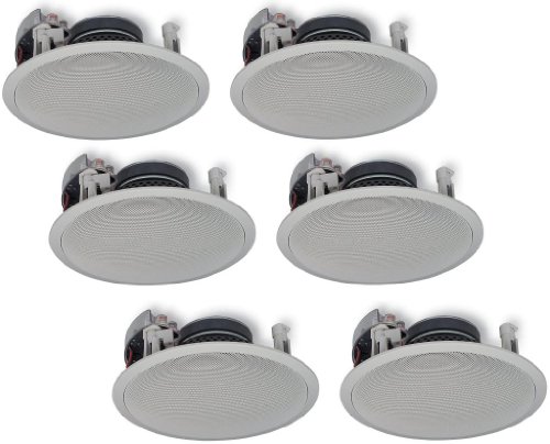 Yamaha In-Ceiling 2-Way 120 watts Natural Sound Custom Easy-to-install Speakers (Set of 6) with 1 Tweeters & 8 Woofer for 1 Large Room or Several Smaller Rooms