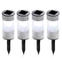 Super Bright Short Stainless Steel Tube Solar Powerd Garden Light - (Set of 4)