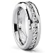 6MM Ladies Eternity Titanium Ring Wedding Band with CZ size 10