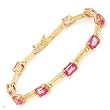 Bracelet With 10.55ctw Genuine Topazes Crafted in 14K Yellow Gold. Total item weight 13.1g Length 7.25in