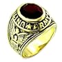 Men's Military Ruby Cubic Zirconia Gold Tone Ring, Size: 8-13