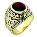 Men's Military Ruby Cubic Zirconia Gold Tone Ring, Size: 8-13