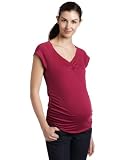 Three Seasons Maternity Women's Short Sleeve Solid Front Side Rouche Shirt