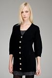 Juicy Couture - Juicy Couture Allover Cable Black Coat Cardigan