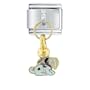 Black White Dog Dangle Angel Italian Charms