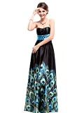Ever Pretty Animal Printed Strapless Rhinestones Satin Ruffles Prom Dress 09622