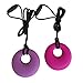 Sensory Oral Motor Aide Chew Necklace for Boys Girls Adults, Silicone Round Chewy Jewelry for Autism, ADHD, Baby Nursing or Special Needs - Reduces Chewing Biting for Heavy Chewers - 2 Pack (Round)
