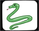 Decorated Mouse Pad with green, snake, reptile, slithering, tongue