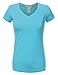 JJ Perfection Women's Solid Cotton Blend V-Neck Short Sleeve T-Shirt