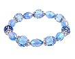 Bracelet - B31 - Fire Polished Glass Beads - Stretch ~ Lightt Sapphire (Light Blue)