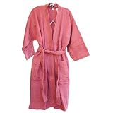 100% Turkish Cotton Terry Bath Robe Dark Pink by D&M