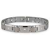 Tungsten Carbide Men's Link Jewelry Diamond Bracelet (Length 7 - 9)