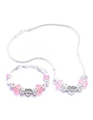 Daughter Charm Bracelet and Necklace Gift Set Girls Pandora Style