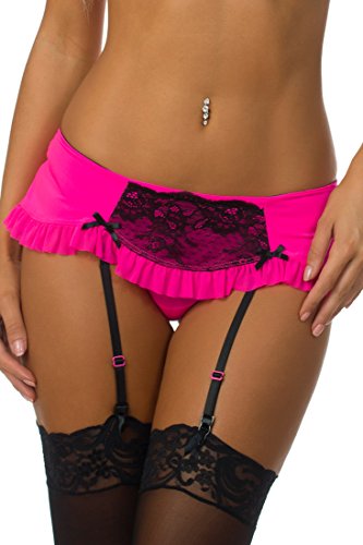 Velvet Kitten Hot Garter Thong P184563 Small Pink/Black