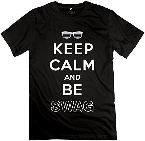 Rachiah 100% Cotton Men's Keep Calm Be Swag T-shirt XXL