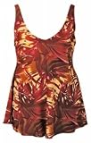 Palm Print Plus Size Swimdress Swimsuit - Plus Size Swimsuit Plus Size Swimsuit