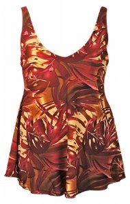 Palm Print Plus Size Swimdress Swimsuit - Women's Swimsuit Plus Size Swimsuits