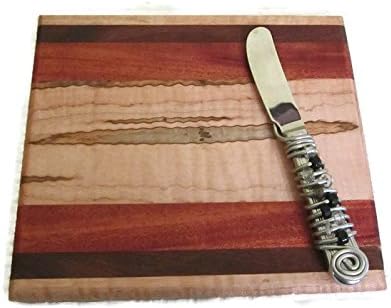 Handmade Medium Square Multiwood Cutting Board Wooden Food Display Tray New Home Gift