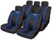 Outdoor Living : 14pce Leather Look Universal Car Seat Covers - Black/Blue