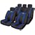 14pce Leather Look Universal Car Seat Covers - Black/Blue