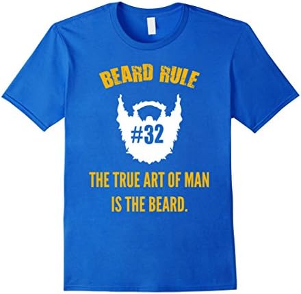 Men's Beard rule 32- True art of man is the beard Large Royal Blue