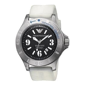 Emporio Armani #AR0627 Men's White Resin Strap 100M Sport Watch