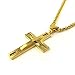 Yeidid International Stainless Steel Cross Pendant Chain Necklace for Men 24 Inches Curb Chain Gold Plated