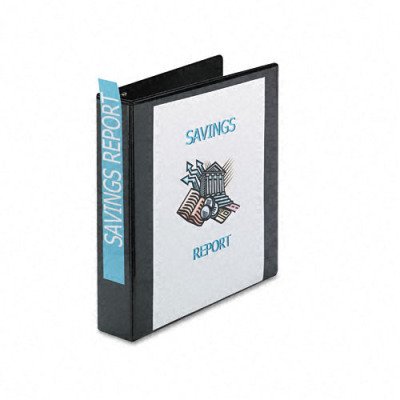 Nonstick Heavy-Duty Locking Round Ring View Binder - 1-1/2in Capacity, Black(sold in packs of 3)