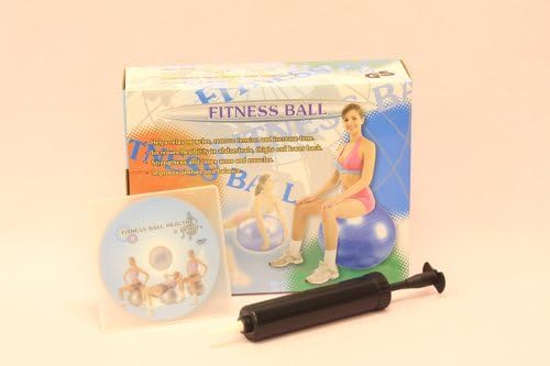 Anti Burst Yoga Ball 48 cm with Workout DVD and Hand Pump. 600 lbs. Capacity. Best Quality. GS Approved.