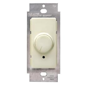 Leviton R03-RPI06-1LA Decora 600-Watt SP and 3 Way Rotary Dimmer, Almond
