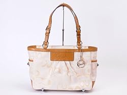 Coach Optic Pleated Signature Tote Satchel Gallery Handbag 13762