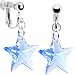 Handcrafted Sterling Austrian Crystal Blue Star Clip Earrings
