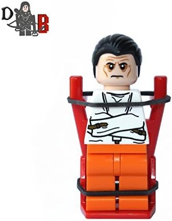 Custom Dr. Hannibal Lecter Minifigure with trolley and rubber straps.