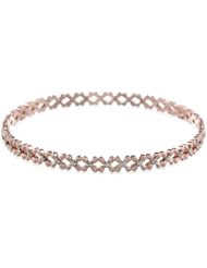 18k Rose Gold Over Sterling Silver Bangle Bracelet (1/10 cttw, I-J Color, I2-I3 Clarity)