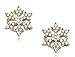 Small Crystal Snowflake Stud Earrings Winter Bridal Prom Christmas Fashion Jewelry (Gold)