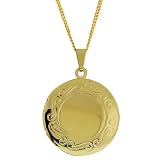 1 Inch Stunning Gold Tone Round Shaped Locket Pendant Necklace With 18