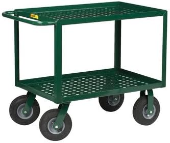 53.5" Perforated Deck Service Cart with Pneumatic Cushion-Load Wheels