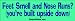 Feet Smell, Nose Runs? You're built upside down - funny stickers (Small 5 x 1.4 in.)